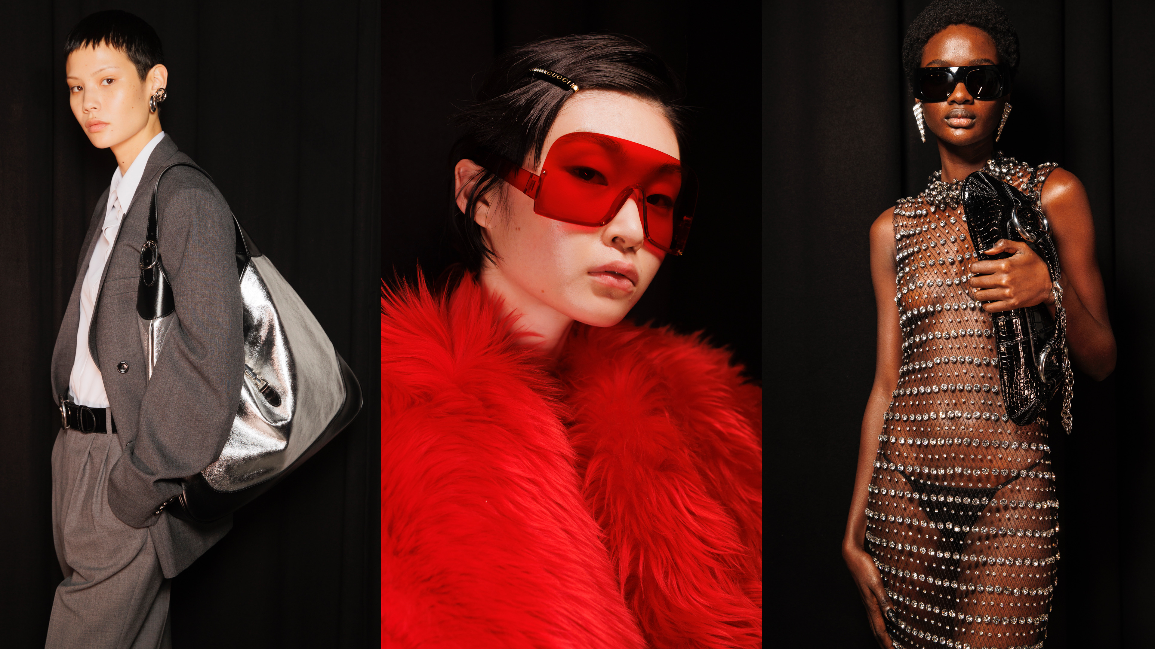 Gucci 2023 秋冬女裝系列三大重點：性感透視、華麗毛絨、經典包鞋變奏