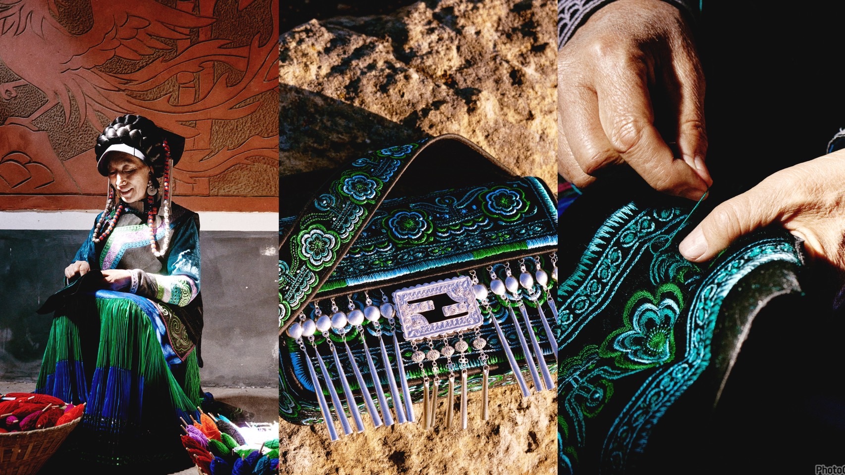 讚頌傳統之美！FENDI ‘hand in hand’匠心藝術展登陸北京，一窺彝族刺繡與銀飾工藝的Baguette包款