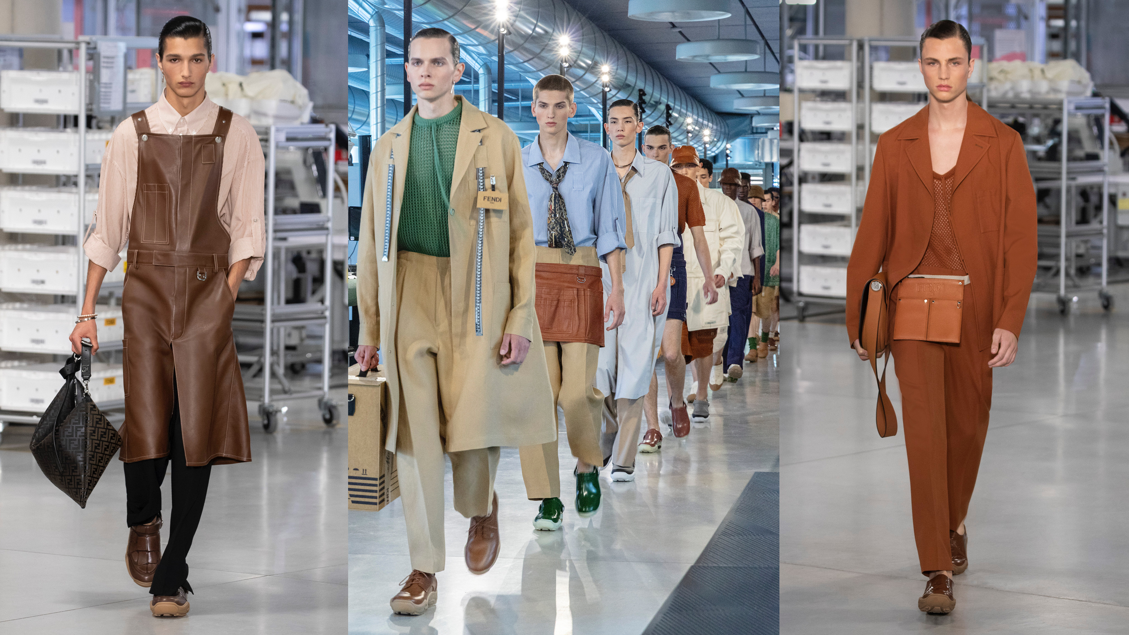 FENDI 2024 春夏男裝系列：模特化身時髦工匠 與過去和未來對話